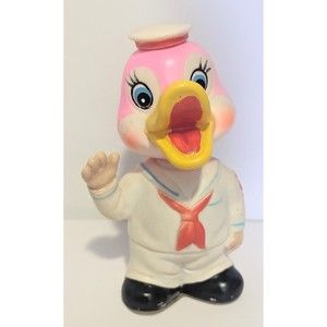 ALPS Japan vintage Wind-Up Bobblehead Navy Sailor Duck Toy Works Rare